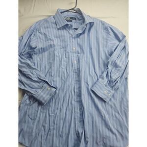 Polo by Ralph Lauren Men's Long-sleeved Button Up Shirt 2XL Striped Blue White